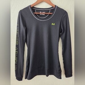 Clearance!LN! Under Armour Black Long Sleeve Athletic Tee with Neon Accents